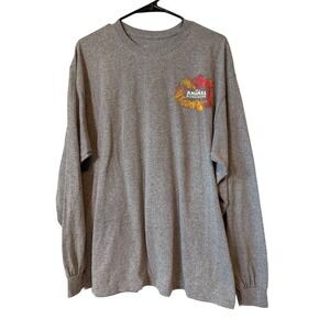 Disney T-Shirt Mens XL Gray Animal Kingdom Wild About Adventure Long Sleeve Tee